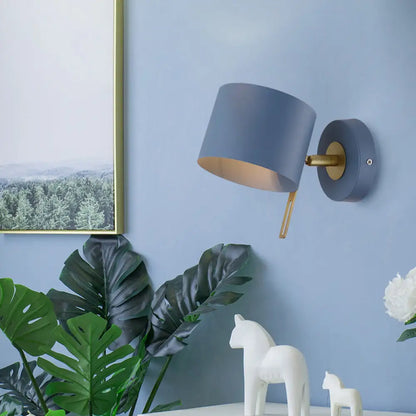 DecorBites™ Minimalistic Metallic Cylinder Wall Mount Sconce - 5" Width - 1 Light - Black/Pink/Yellow/Blue - Ideal for Corridors