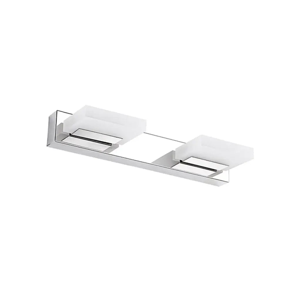 DecorBites™ Minimalistic Rotatable LED Vanity Lamp: Square Acrylic & Nickel Wall Sconce Lighting for Bath