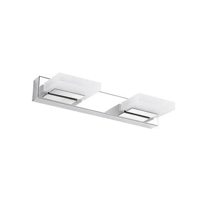 DecorBites™ Minimalistic Rotatable LED Vanity Lamp: Square Acrylic & Nickel Wall Sconce Lighting for Bath
