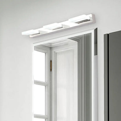 DecorBites™ Minimalistic Rotatable LED Vanity Lamp: Square Acrylic & Nickel Wall Sconce Lighting for Bath