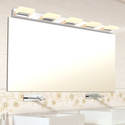 DecorBites™ Minimalistic Rotatable LED Vanity Lamp: Square Acrylic & Nickel Wall Sconce Lighting for Bath