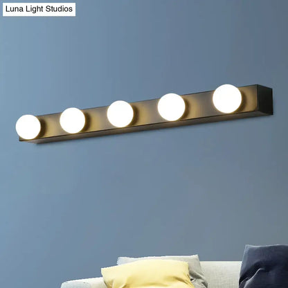 Minimalistic white 4 light vanity lighting fixture – bathroom open bulb