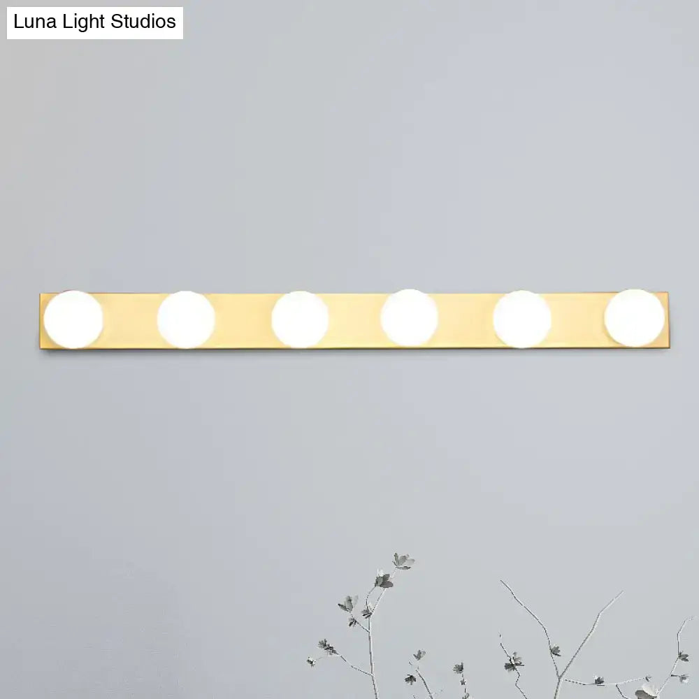 Minimalistic white 4 light vanity lighting fixture – bathroom open bulb