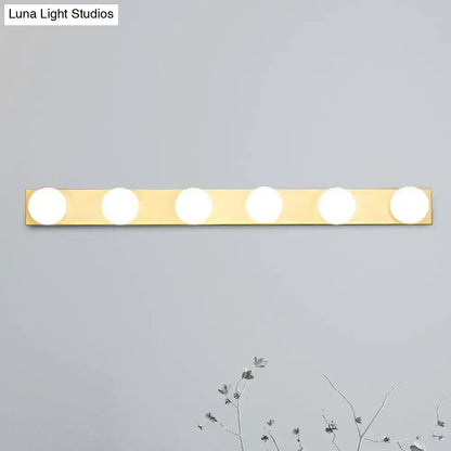 Minimalistic white 4 light vanity lighting fixture – bathroom open bulb
