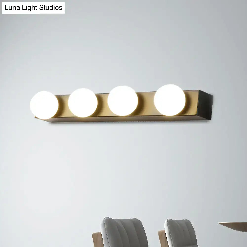 Minimalistic white 4 light vanity lighting fixture – bathroom open bulb
