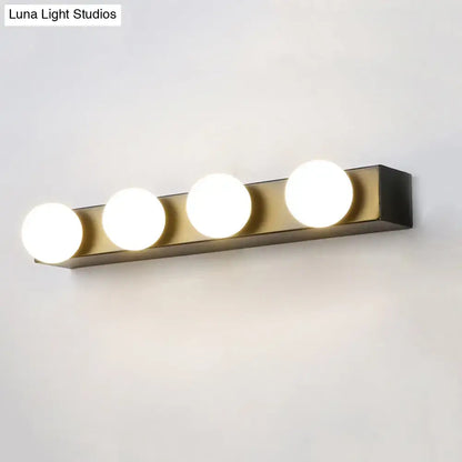 Minimalistic white 4 light vanity lighting fixture – bathroom open bulb