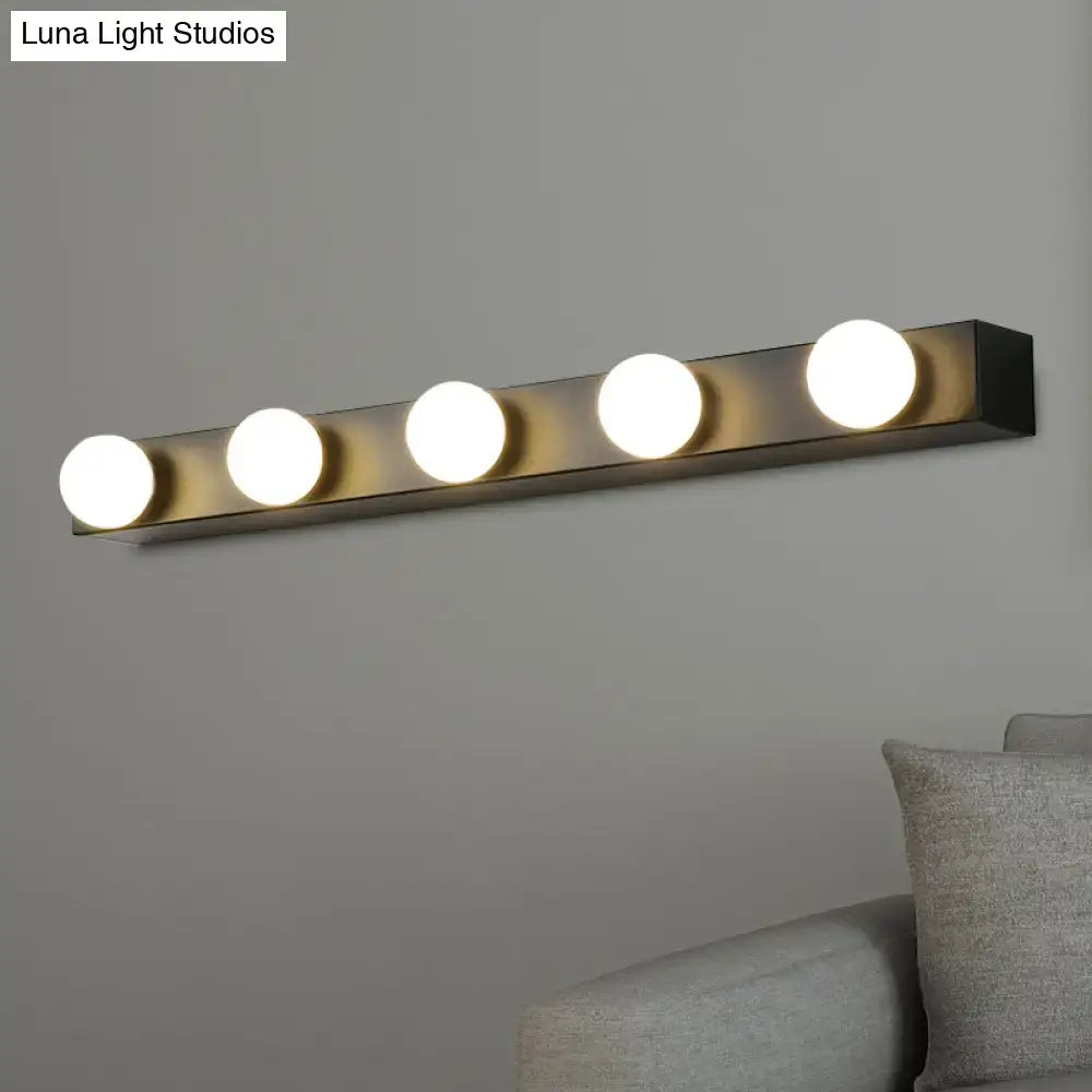 Minimalistic white 4 light vanity lighting fixture – bathroom open bulb