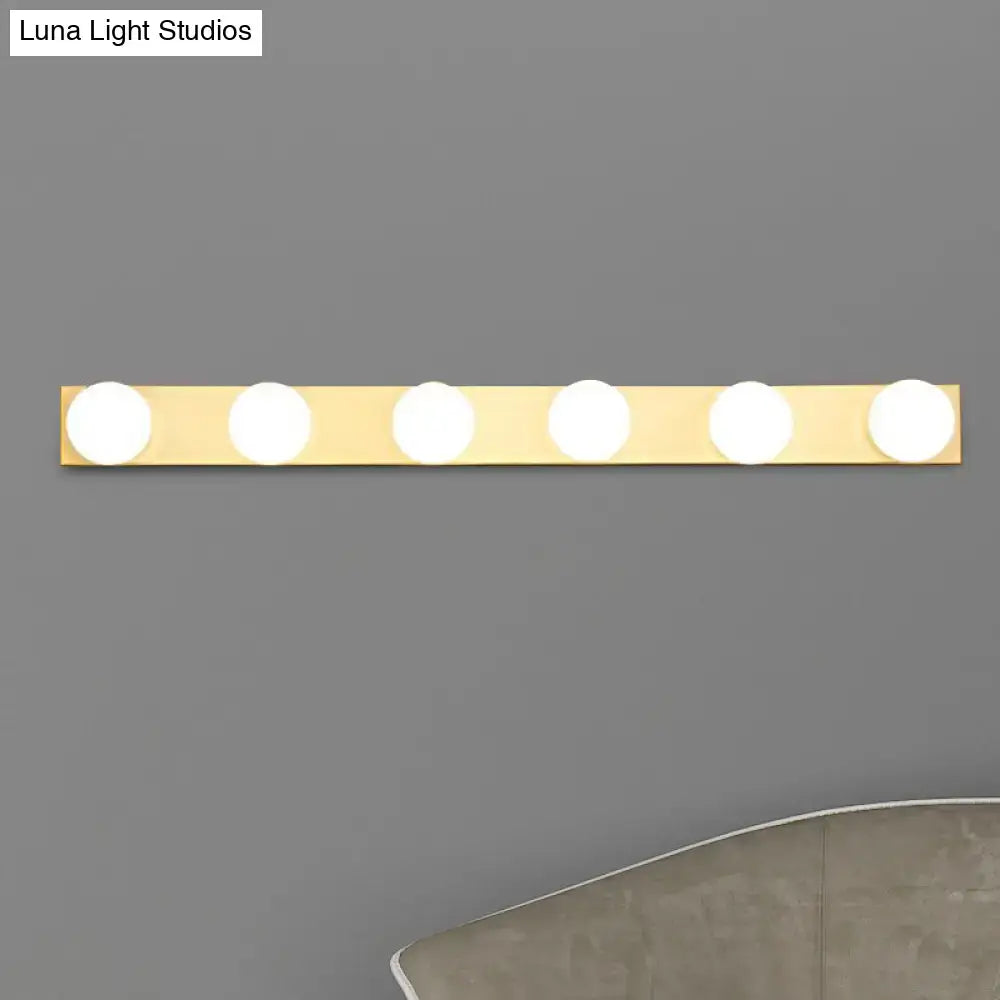 Minimalistic white 4 light vanity lighting fixture – bathroom open bulb