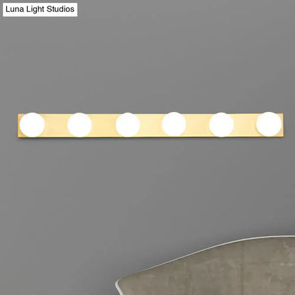 Minimalistic white 4 light vanity lighting fixture – bathroom open bulb