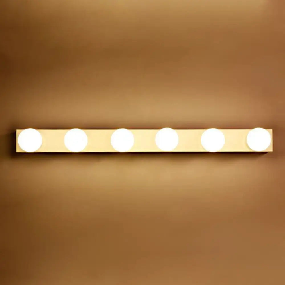 Minimalistic white 4 light vanity lighting fixture – bathroom open bulb