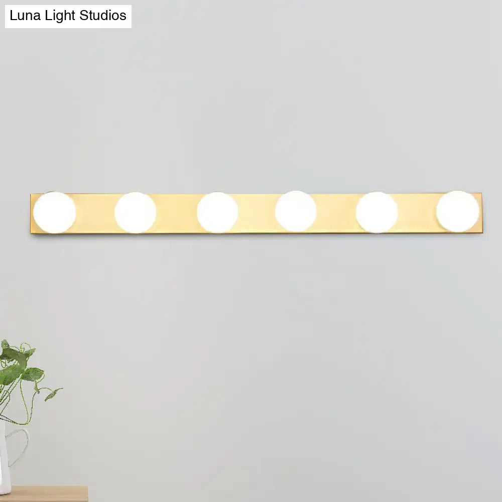 Minimalistic white 4 light vanity lighting fixture – bathroom open bulb