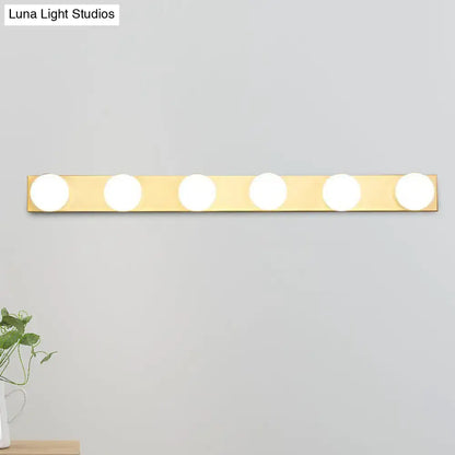 Minimalistic white 4 light vanity lighting fixture – bathroom open bulb