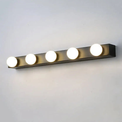 Minimalistic white 4 light vanity lighting fixture – bathroom open bulb