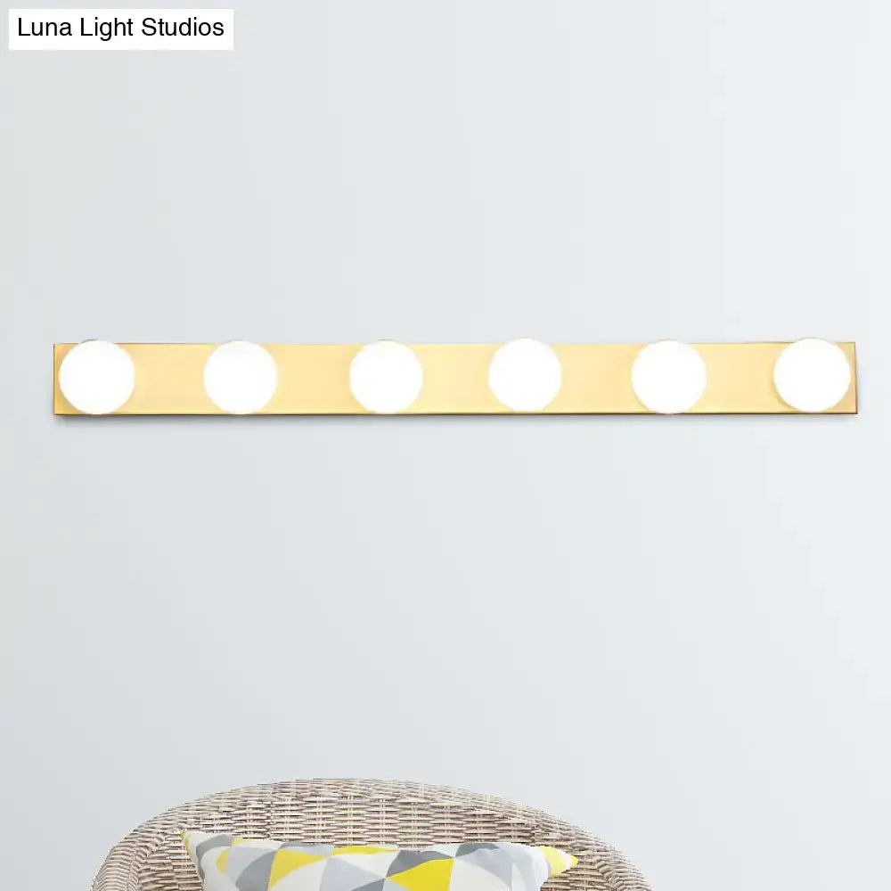 Minimalistic white 4 light vanity lighting fixture – bathroom open bulb