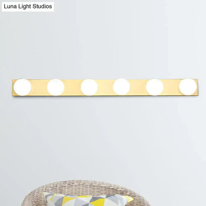 Minimalistic white 4 light vanity lighting fixture – bathroom open bulb