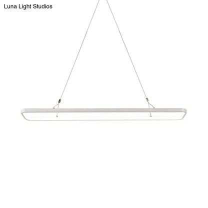 DecorBites™ Minimalistic White LED Pendant Light for Dining Room with Acrylic Shade - Rectangle Shape, Warm/White Light - Various Sizes Available