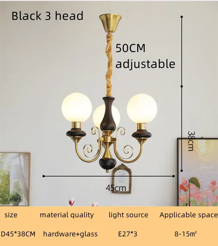 Mint and gold cream style led chandelier dining room light