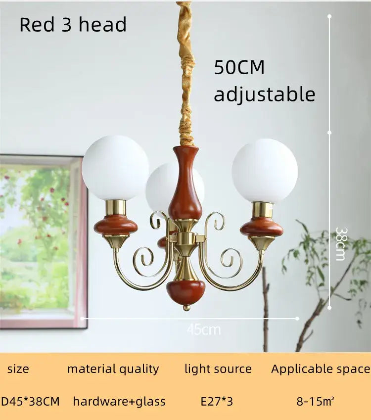 Mint and gold cream style led chandelier dining room light