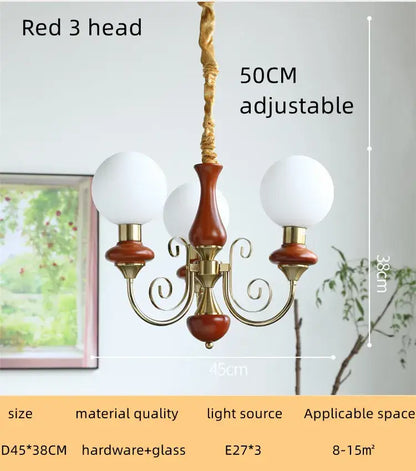 Mint and gold cream style led chandelier dining room light