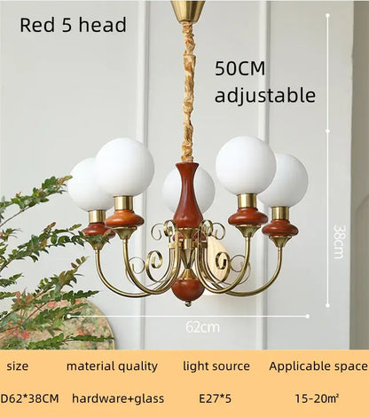 Mint and gold cream style led chandelier dining room light