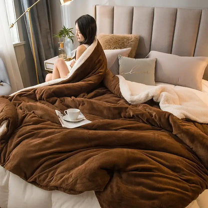 Mint & cream flannel duvet cover bedroom fleece blanket