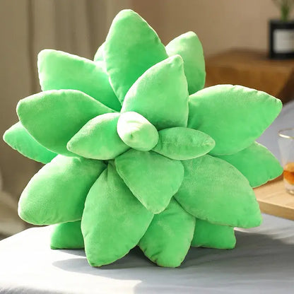 Mint green 3d succulent cactus pillow living room plush cushion