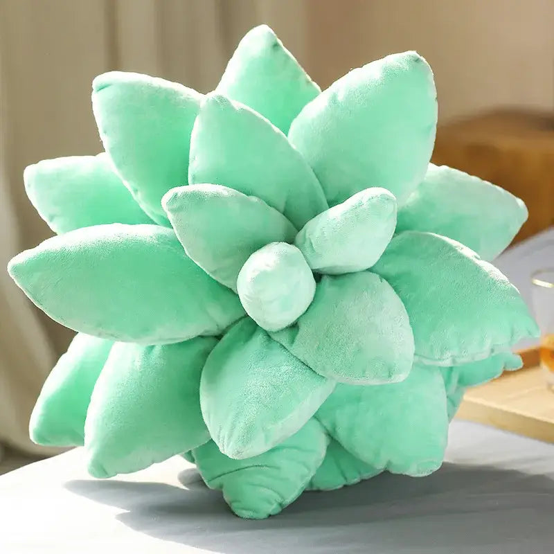 Mint green 3d succulent cactus pillow living room plush cushion
