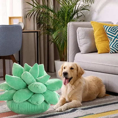 Mint green 3d succulent cactus pillow living room plush cushion