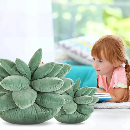Mint green 3d succulent cactus pillow living room plush cushion