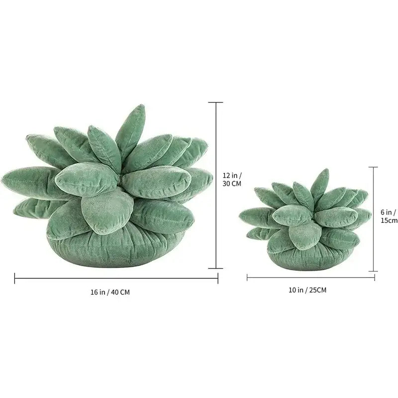 Mint green 3d succulent cactus pillow living room plush cushion