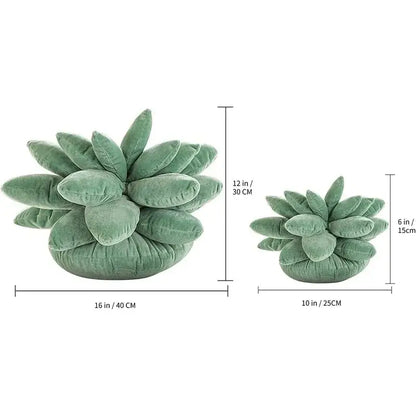 Mint green 3d succulent cactus pillow living room plush cushion