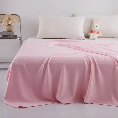 Mint green bamboo fiber cooling summer blanket bedroom diamond quilt