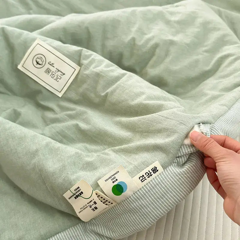 Mint green cotton summer cooling blanket bedroom quilted comforter