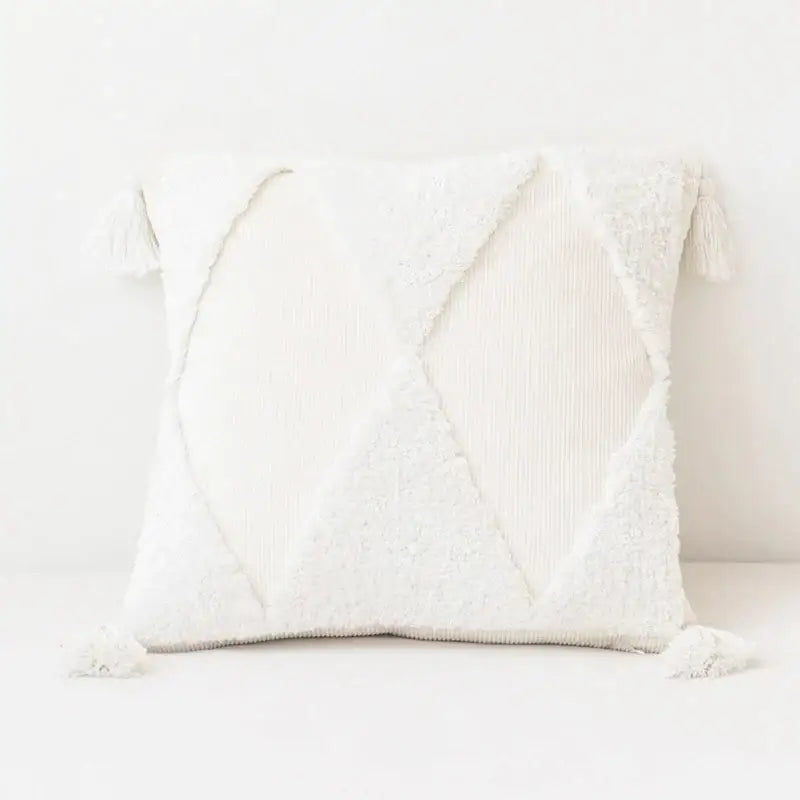Mint green diamond tassel cushion cover living room corduroy pillow
