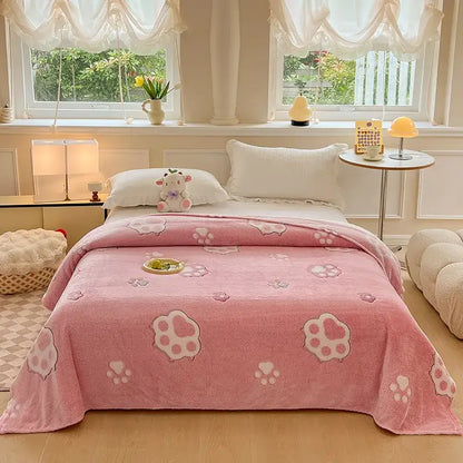 Mint green dinosaur patterns snowflake velvet blanket bedroom decor