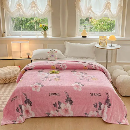 Mint green dinosaur patterns snowflake velvet blanket bedroom decor
