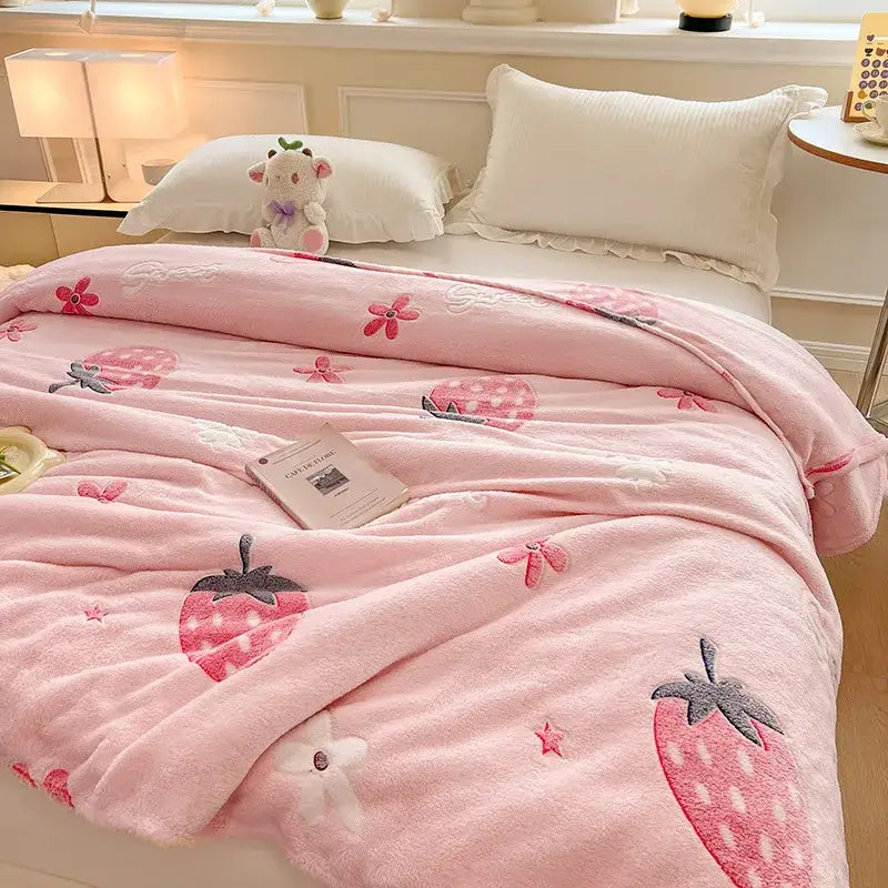 Mint green dinosaur patterns snowflake velvet blanket bedroom decor