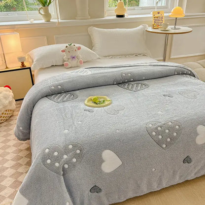 Mint green dinosaur patterns snowflake velvet blanket bedroom decor