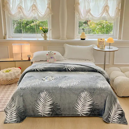 Mint green dinosaur patterns snowflake velvet blanket bedroom decor