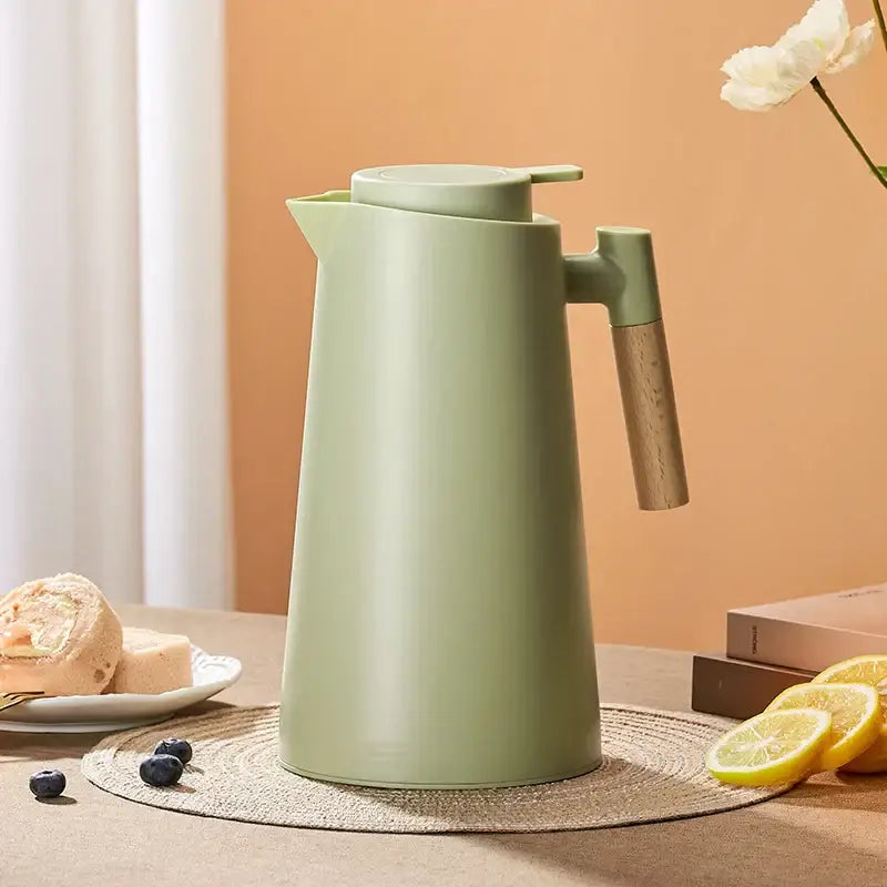 Mint green double glazed thermos kettle kitchen pitcher with display