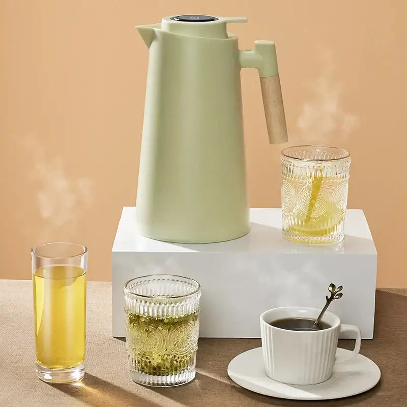 Mint green double glazed thermos kettle kitchen pitcher with display