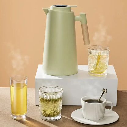 Mint green double glazed thermos kettle kitchen pitcher with display