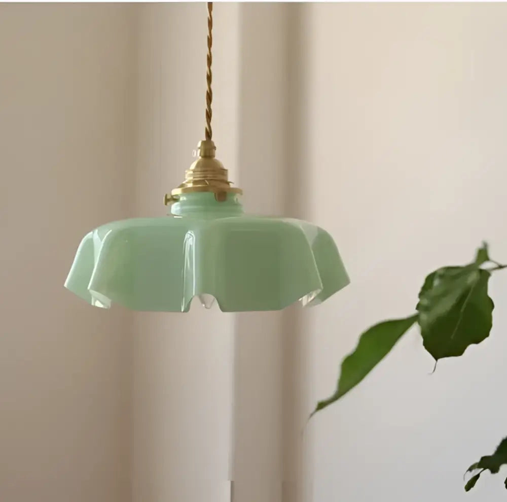Mint green fluted glass led wall lamp sconce bedroom light