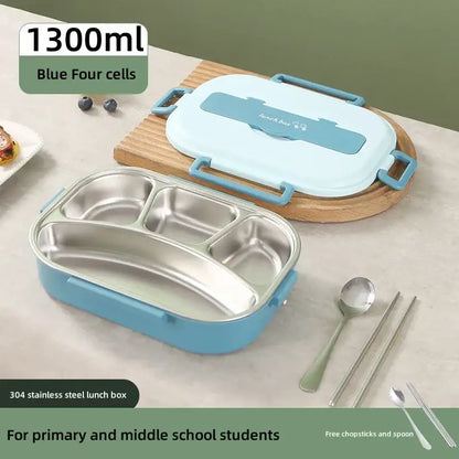 Mint green insulated bento lunch box with cutlery kitchen set