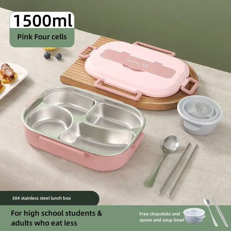 Mint green insulated bento lunch box with cutlery kitchen set