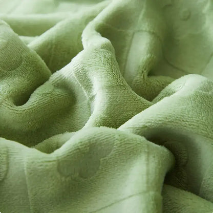 Mint green jacquard milk velvet blanket bedroom travel shawl