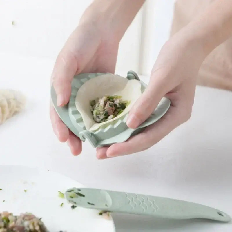 Mint green leaf silicone dumplings maker tool kitchen accessory