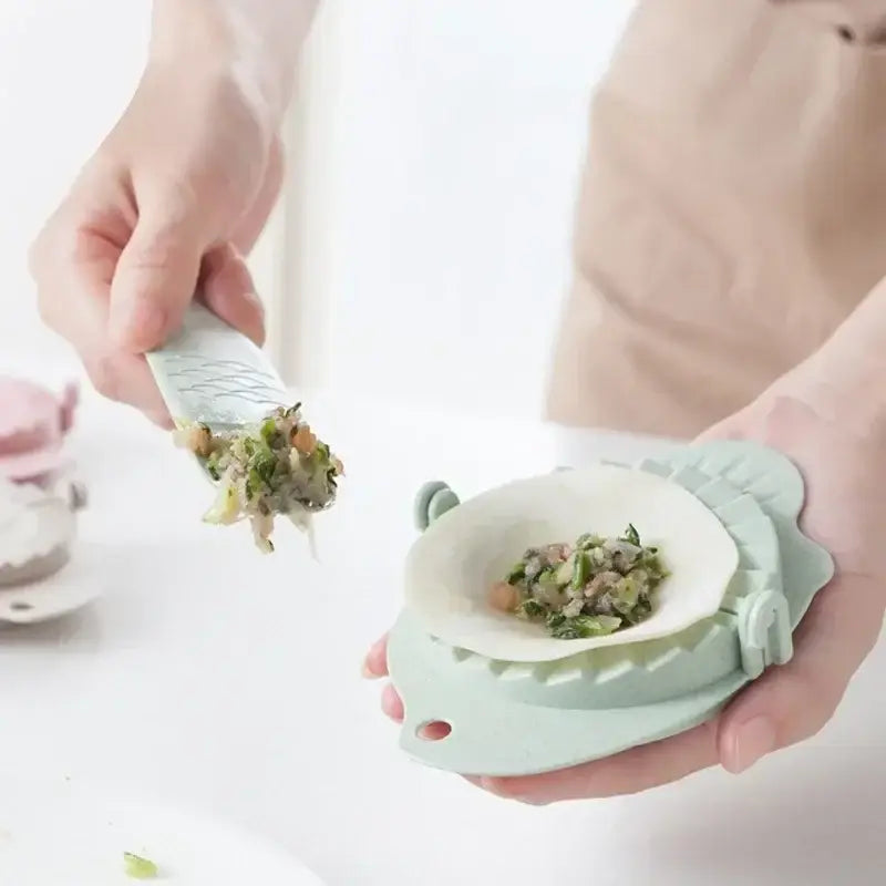 Mint green leaf silicone dumplings maker tool kitchen accessory