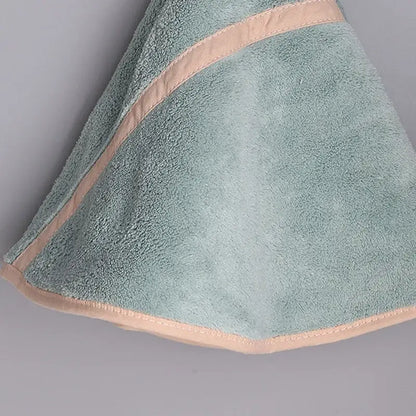 Mint green & off-white coral velvet hand towel set for bathroom