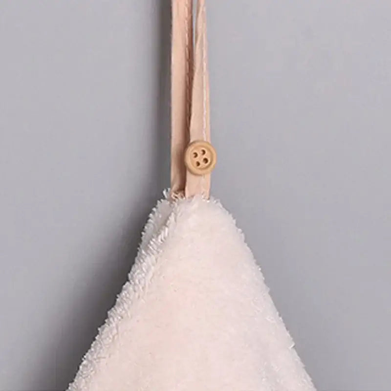 Mint green & off-white coral velvet hand towel set for bathroom